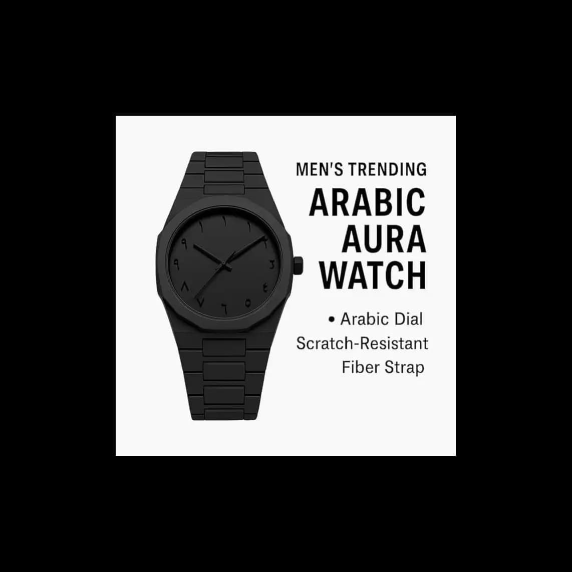 Famsar Carbon Chain Arabic Watch  Black Edition (Without Box)